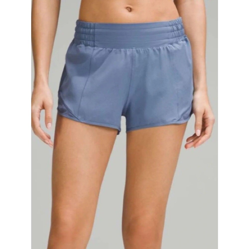 LULULEMON Women's Hotty Hot size 6 HR High Rise oasis blue 2.5" shorts EEUC